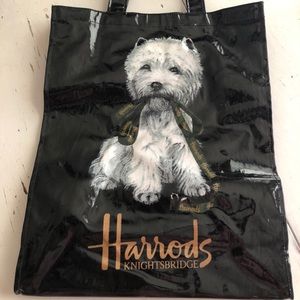 Harrods West Highland White Terrier Dog Black Tote